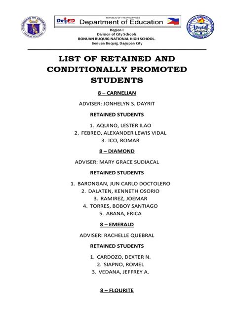 conditionally promoted deped